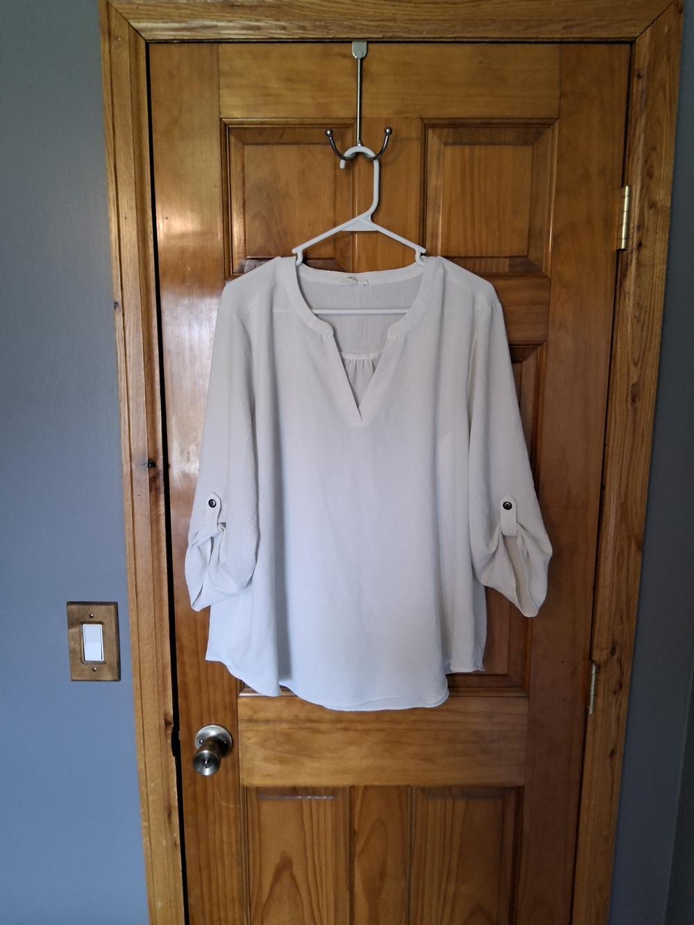Maurices Women's V-Neck Roll-Sleeve Blouse
